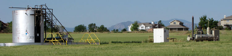 Oil and gas production facilities in eastern Boulder County on Monday, June 19, 2012.